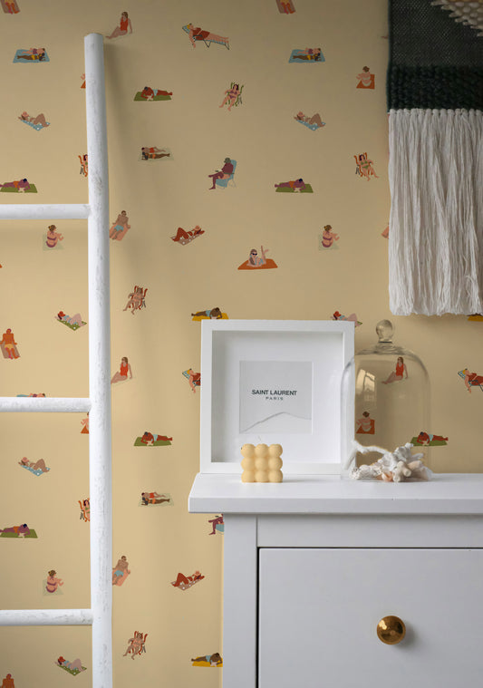 Beach Bathers Wallpaper