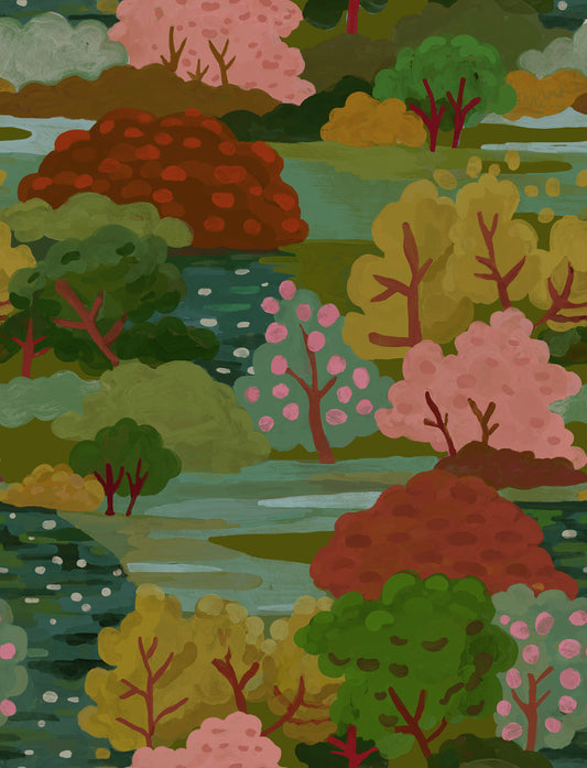 Blooming Forest Wallpaper
