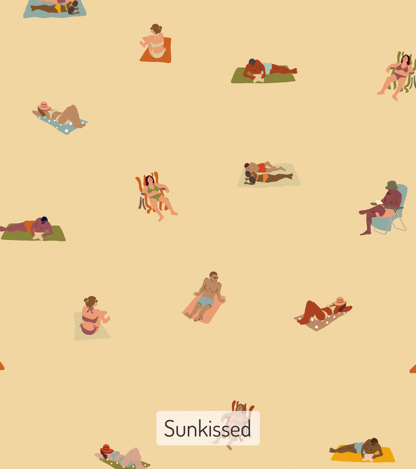 Beach Bathers Wallpaper