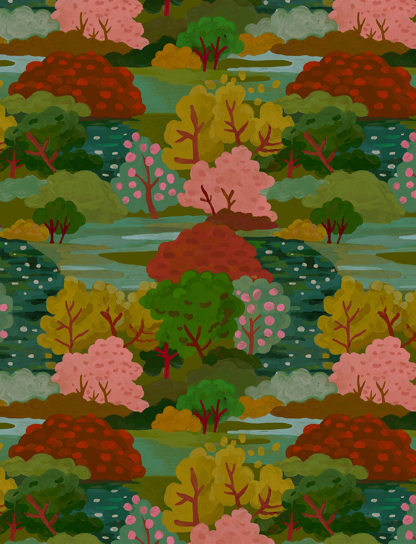 Blooming Forest Wallpaper